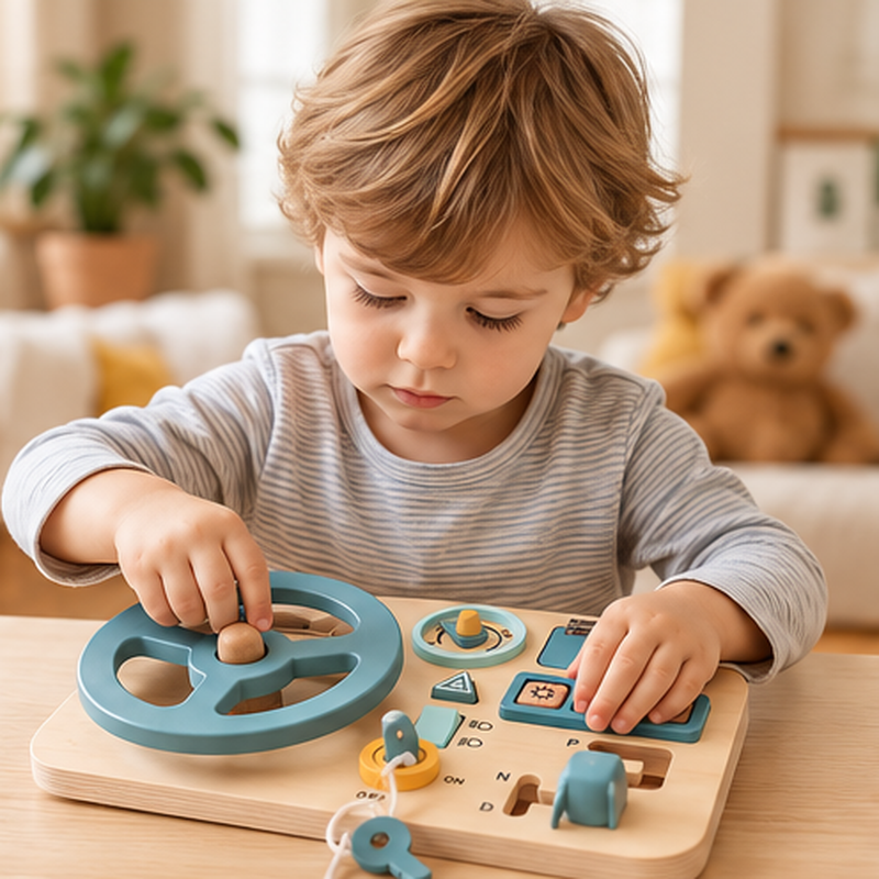 Wooden Driving Steering Wheel Toy