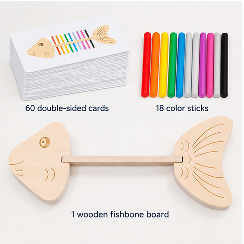 Montessori Fishbone Colour Matching Game
