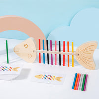 Montessori Fishbone Color Matching Educational Toy for Kids