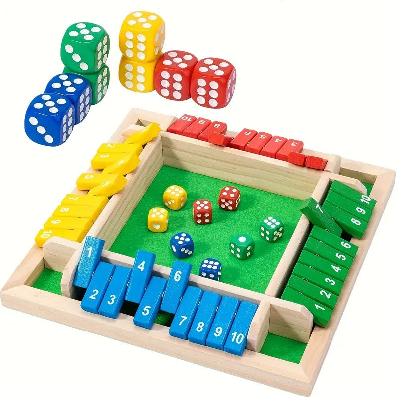 Wooden Shut the Box Dice Game