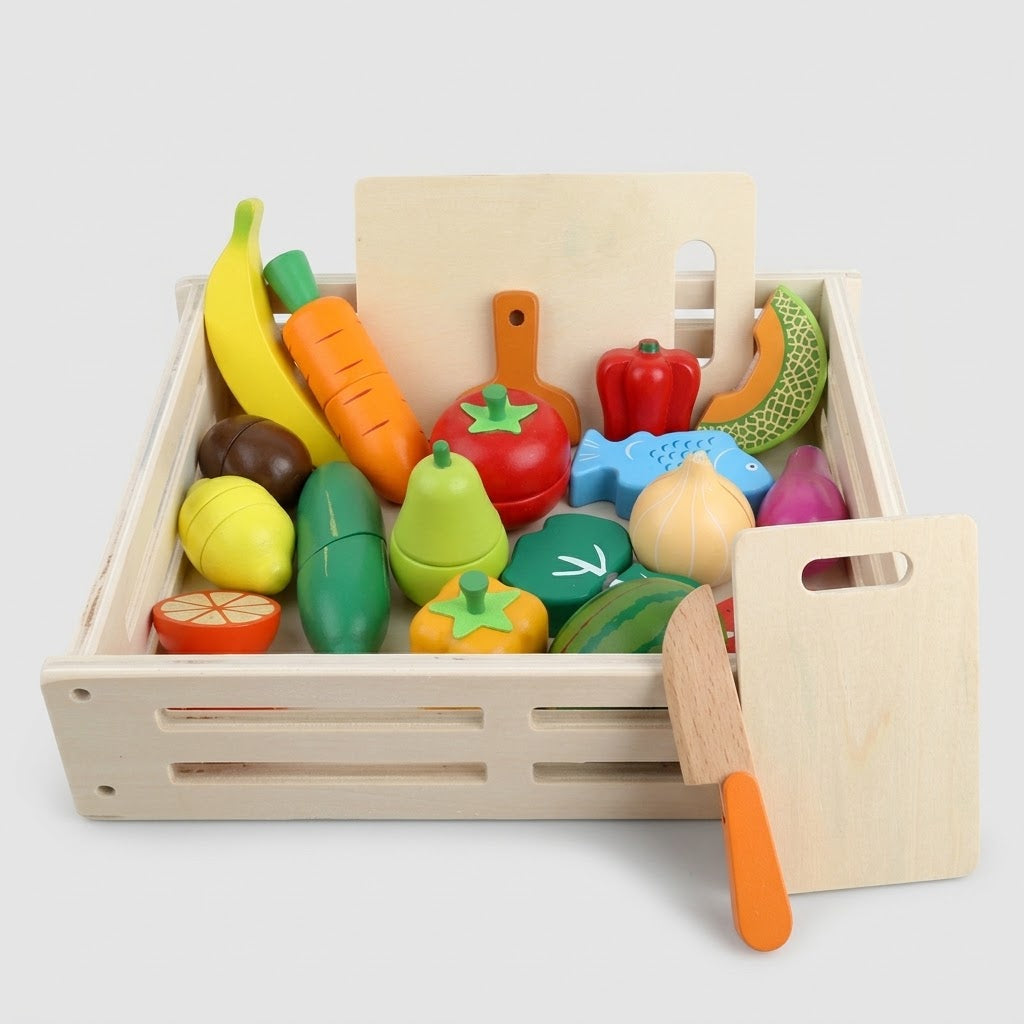 Wooden Vegetable & Fruit Cutting Set