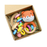 Handmade Crochet Wooden Animal Rattle