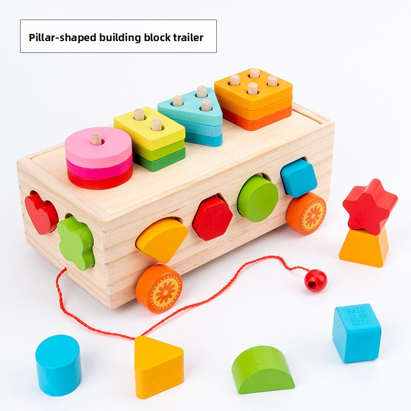 Montessori Educational Shape Sorting Toy Trailer
