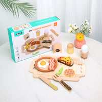 Wooden imitation house tea set