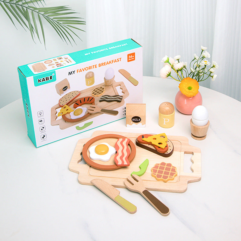 Wooden imitation house tea set