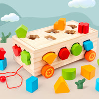 Montessori Educational Shape Sorting Toy Trailer