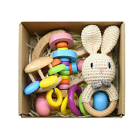 Handmade Crochet Wooden Animal Rattle