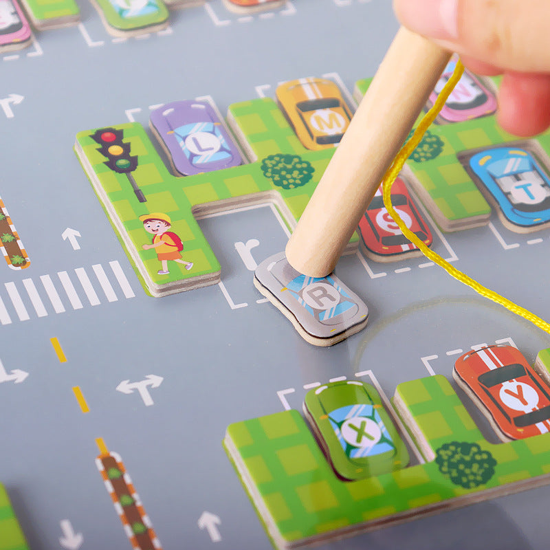 Wooden Magnetic Alphabet Maze Toy for Kids