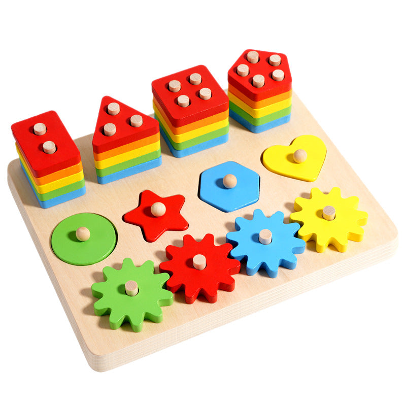 3-in-1 Wooden Geometric Matching Toy