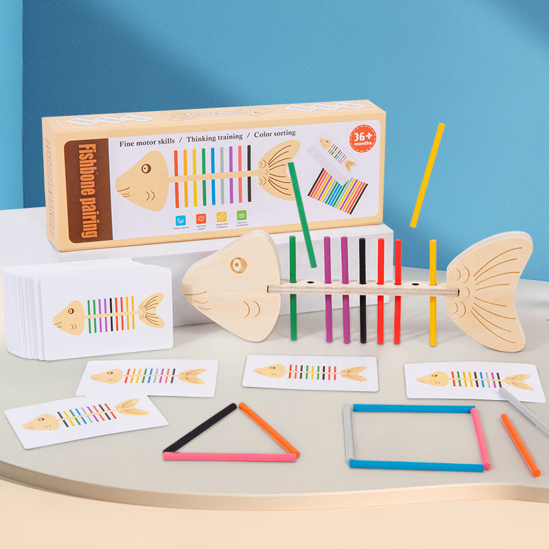 Montessori Fishbone Color Matching Educational Toy for Kids