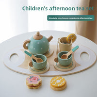 Wooden imitation house tea set