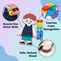 Wooden Lacing & Buttoning Practice Toy