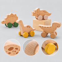 Wooden Pull-Back Dinosaur Toy