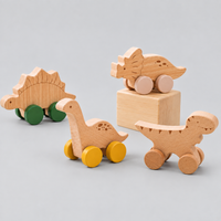 Wooden Pull-Back Dinosaur Toy