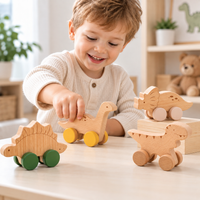 Wooden Pull-Back Dinosaur Toy