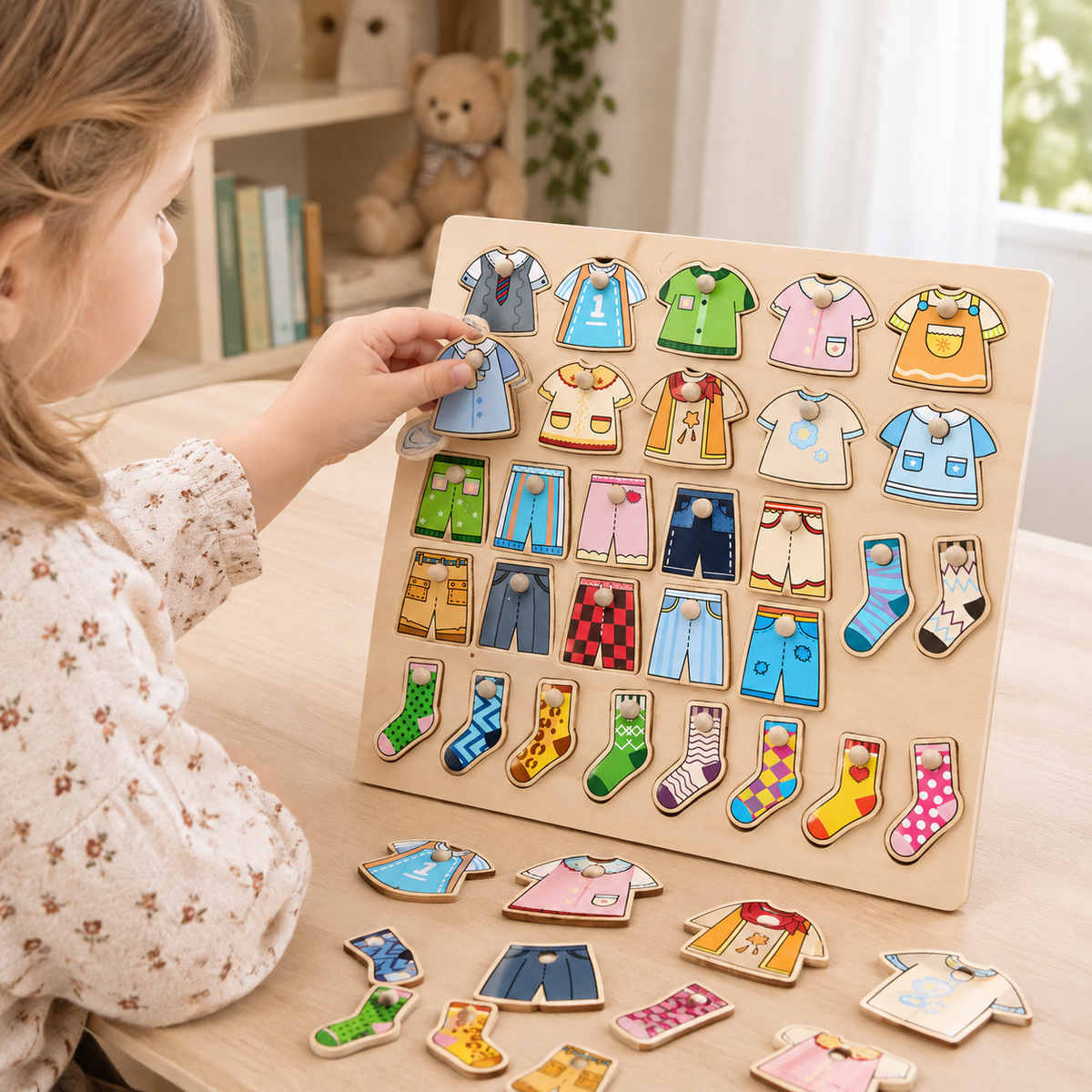 Wooden Pretend Clothes Drying Rack