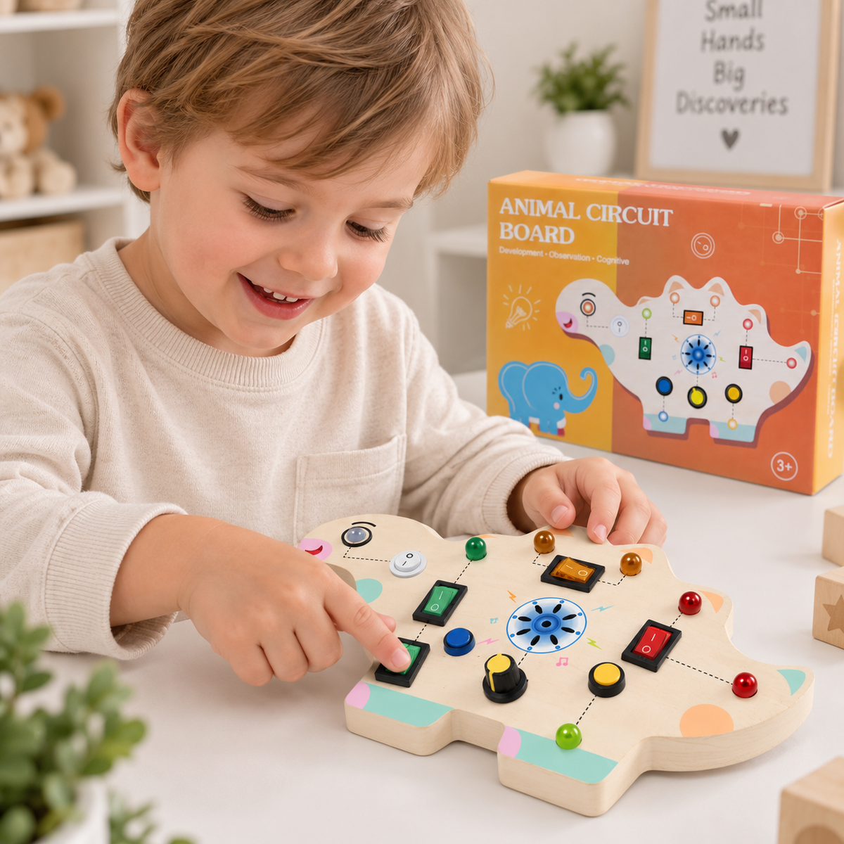 Wooden LED Animal Busy Board