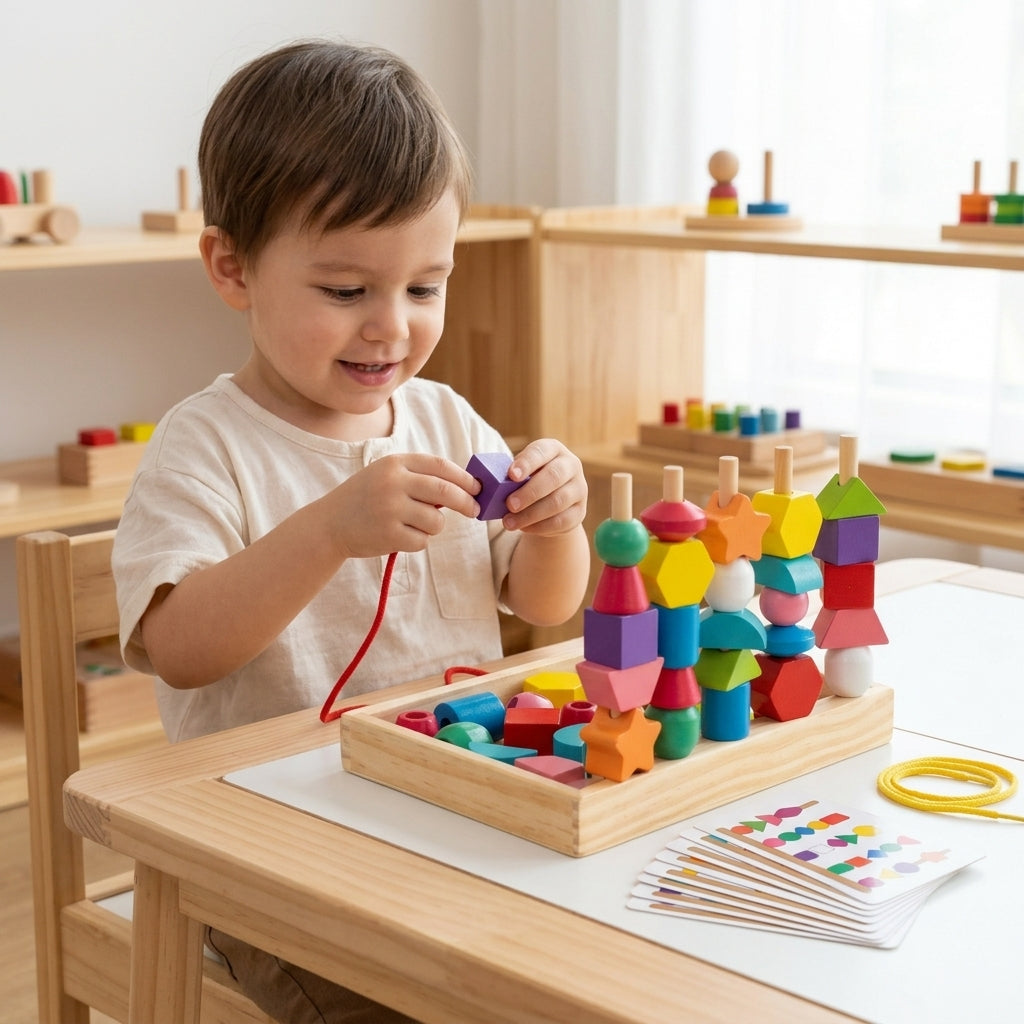 Montessori Geometric Bead & Column Box