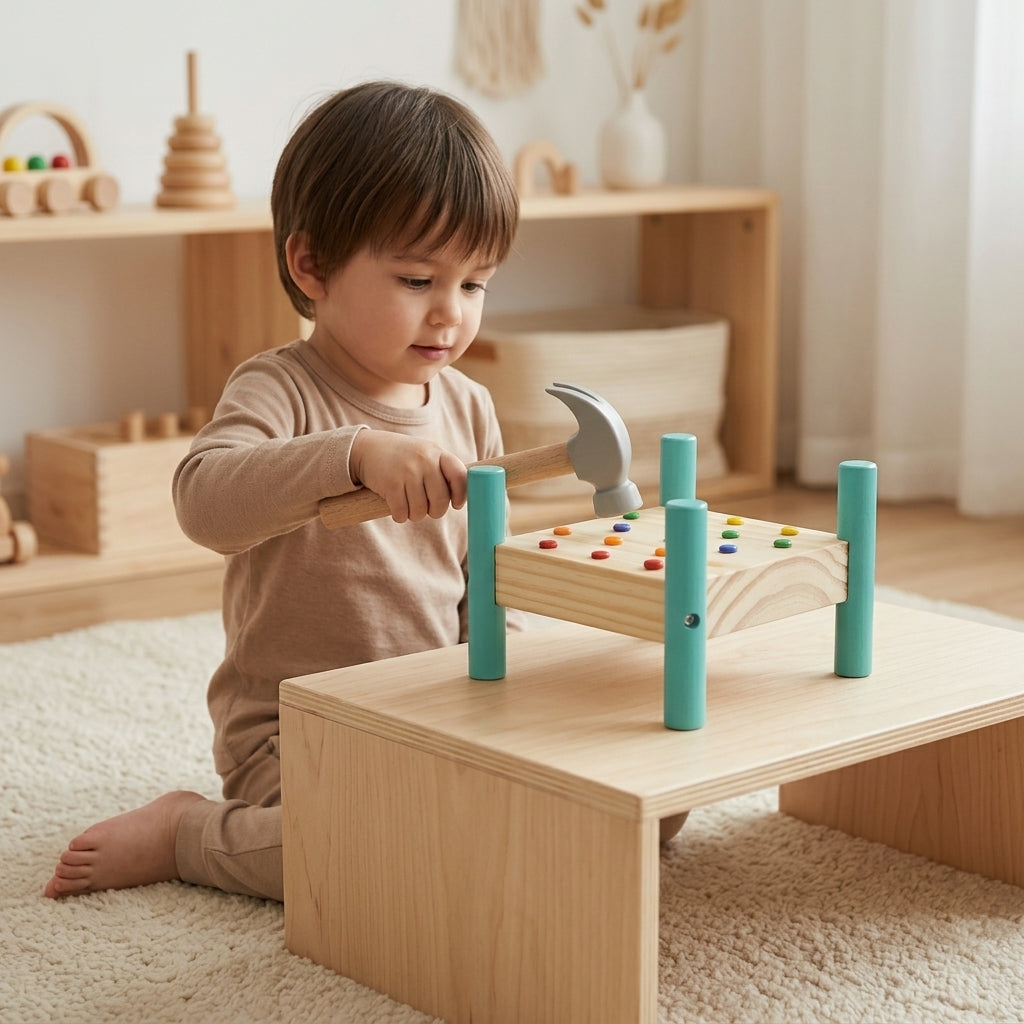 Wooden Hammer & Peg Percussion Board