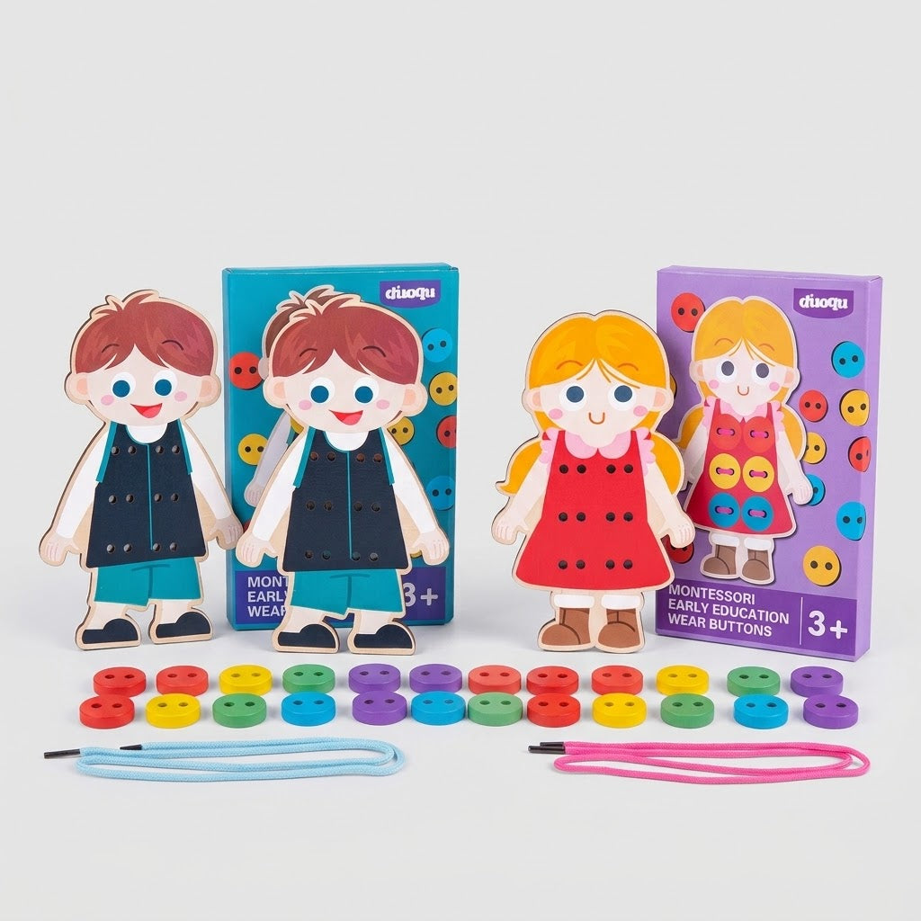 Wooden Lacing & Buttoning Practice Toy