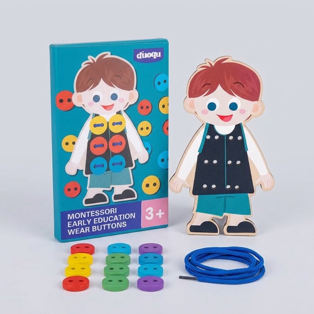 Wooden Lacing & Buttoning Practice Toy