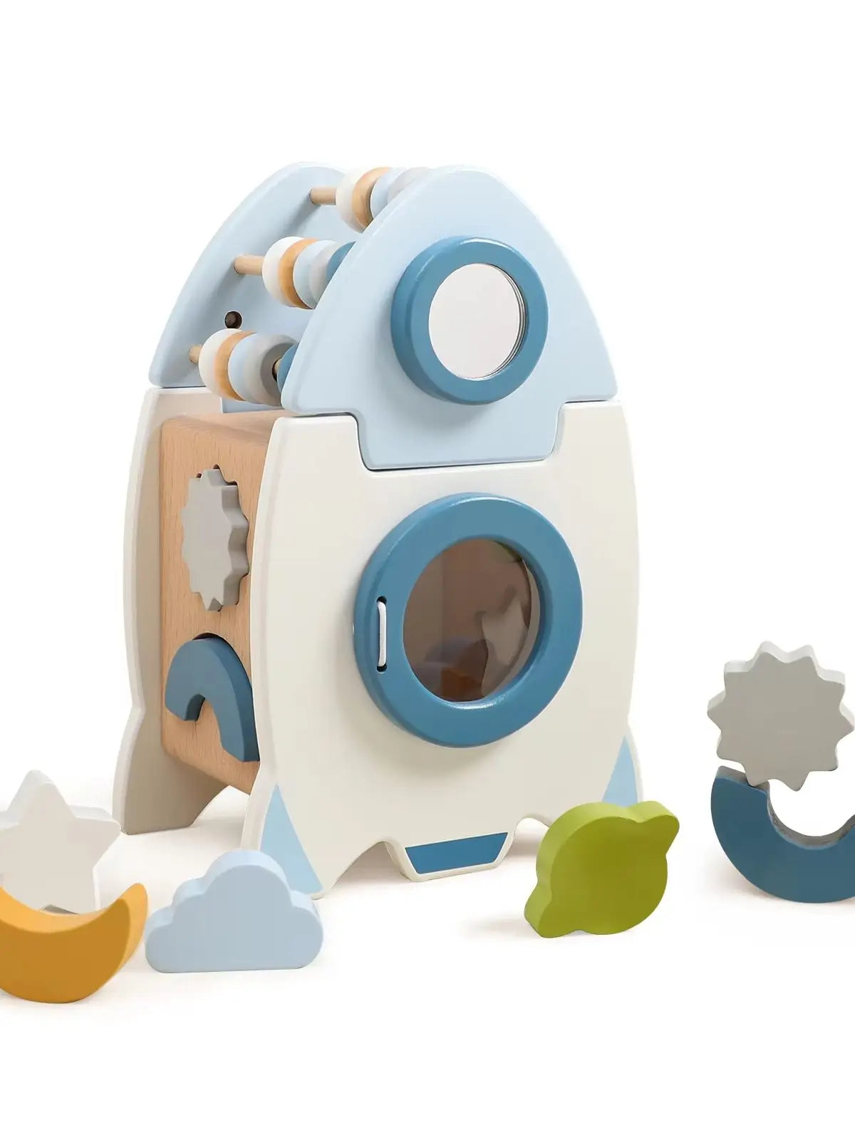 Wooden Rocket Activity Cube