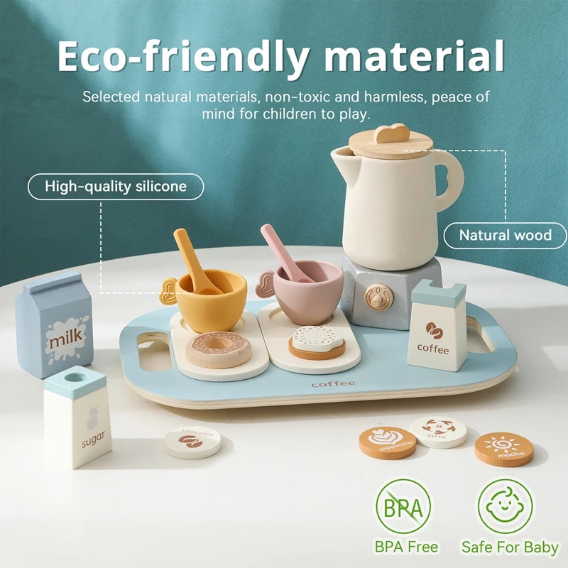 Wooden Teapot & Teacup Pretend Play Set