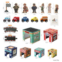 Wooden Vehicle Building Blocks Track Set