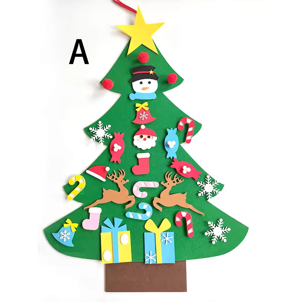 Felt Christmas Tree Advent Calendar with String Lights