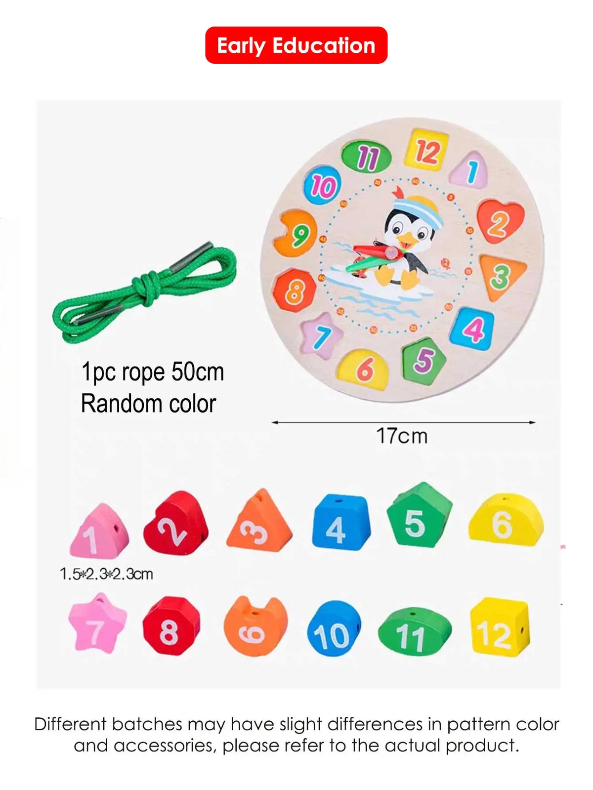 Wooden Clock Learning Puzzle