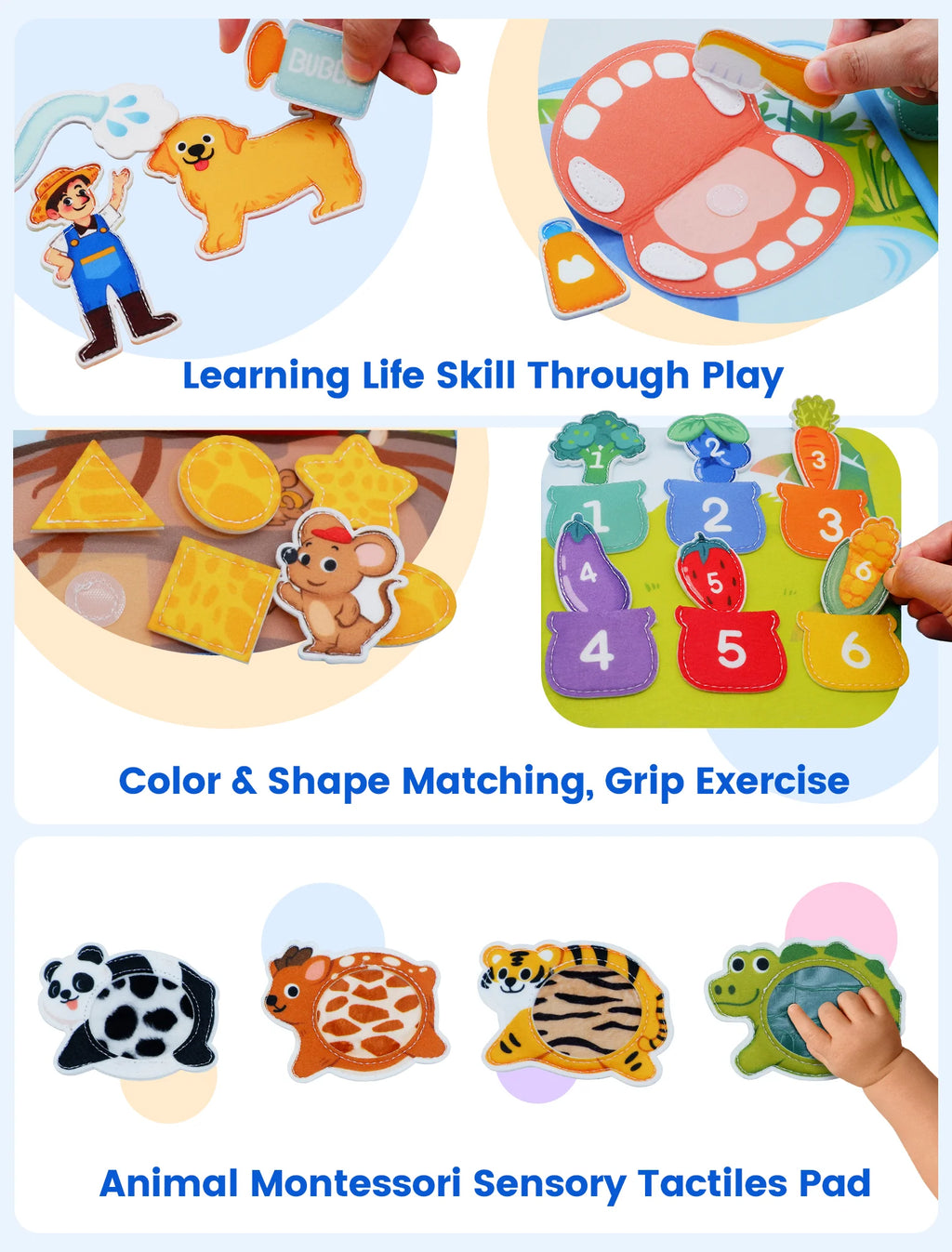 Montessori Animal Busy Book for Toddlers