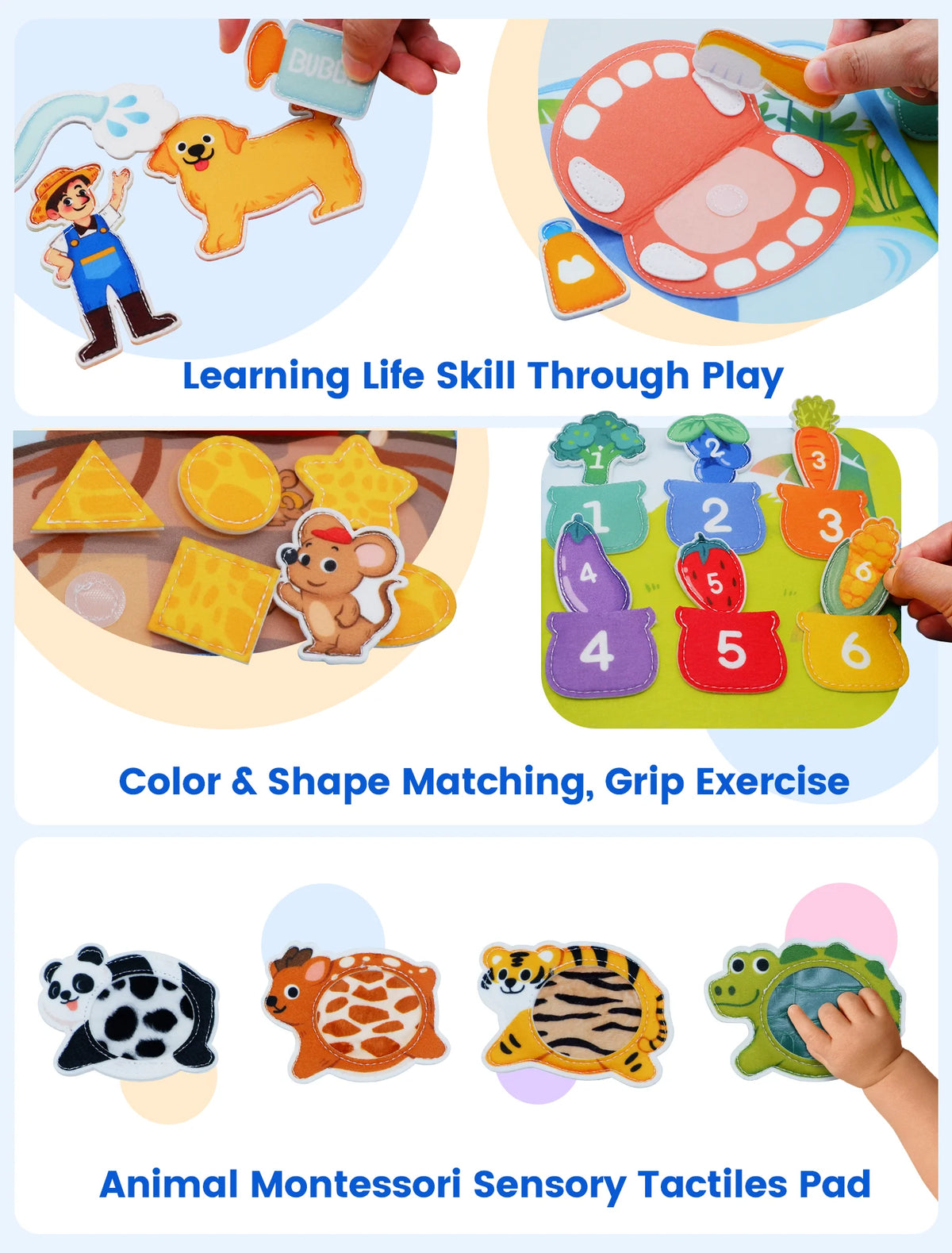 Montessori Animal Busy Book for Toddlers