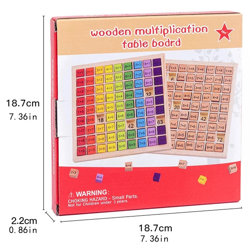 Wooden Multiplication Table Math Toy
