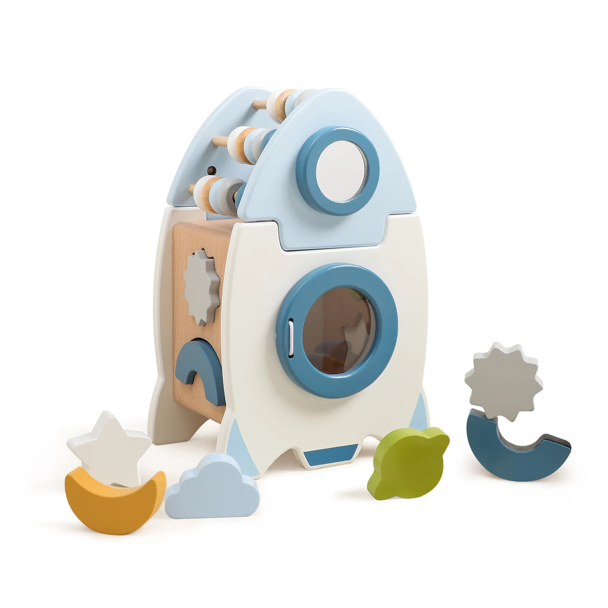 Wooden Rocket Activity Cube