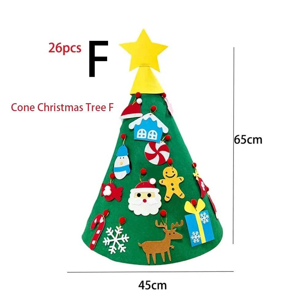 Felt Christmas Tree Advent Calendar with String Lights