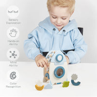 Wooden Rocket Activity Cube