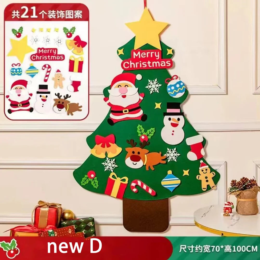 Felt Christmas Tree Advent Calendar with String Lights