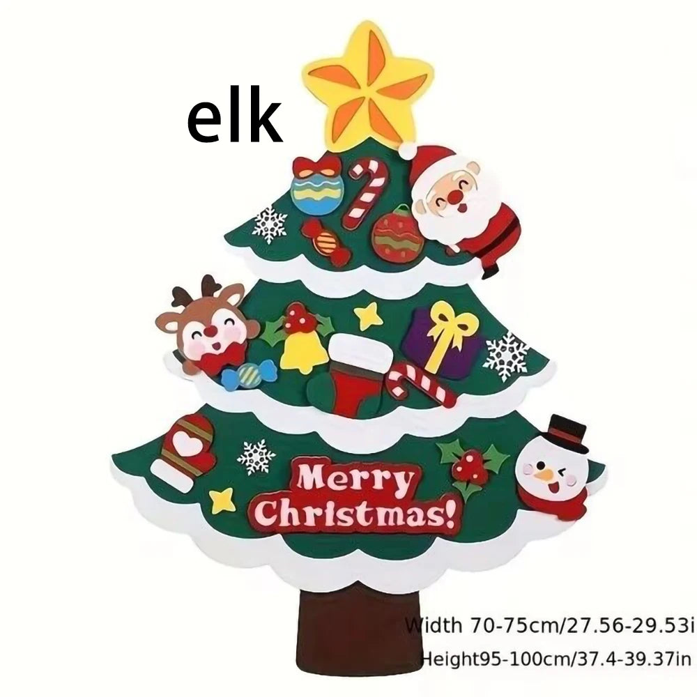 Felt Christmas Tree Advent Calendar with String Lights
