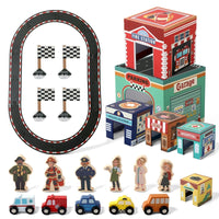 Wooden Vehicle Building Blocks Track Set