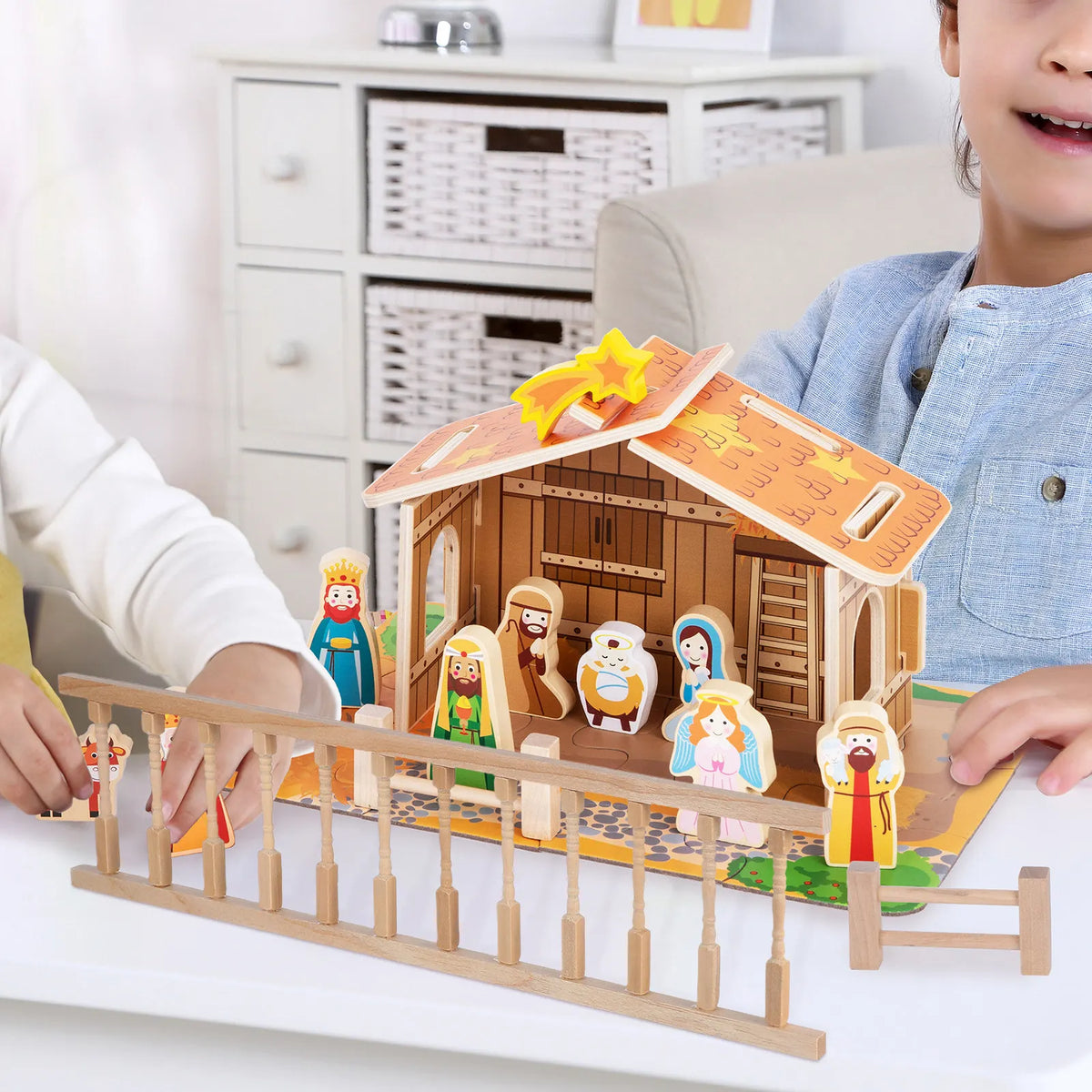 Wooden Dollhouse Fence & Handrail Accessory