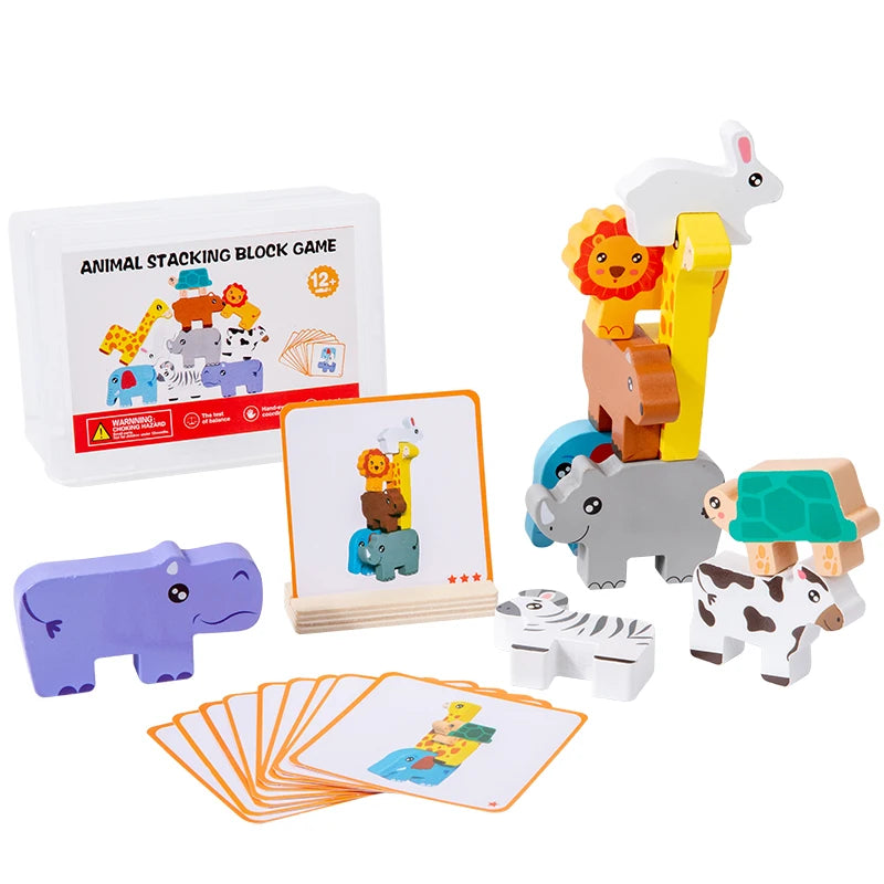 Wooden Animal Balance Stacking Game