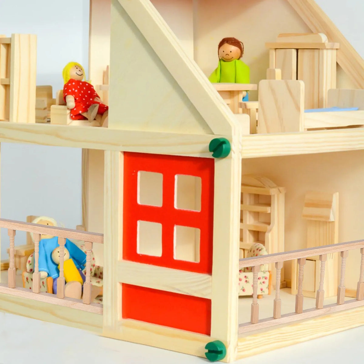 Wooden Dollhouse Fence & Handrail Accessory