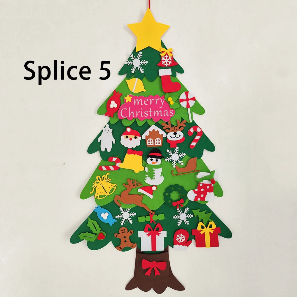 Felt Christmas Tree Advent Calendar with String Lights
