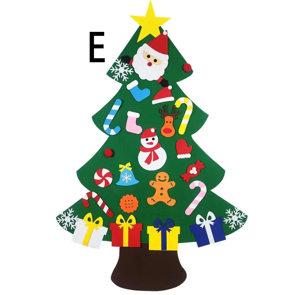 Felt Christmas Tree Advent Calendar with String Lights