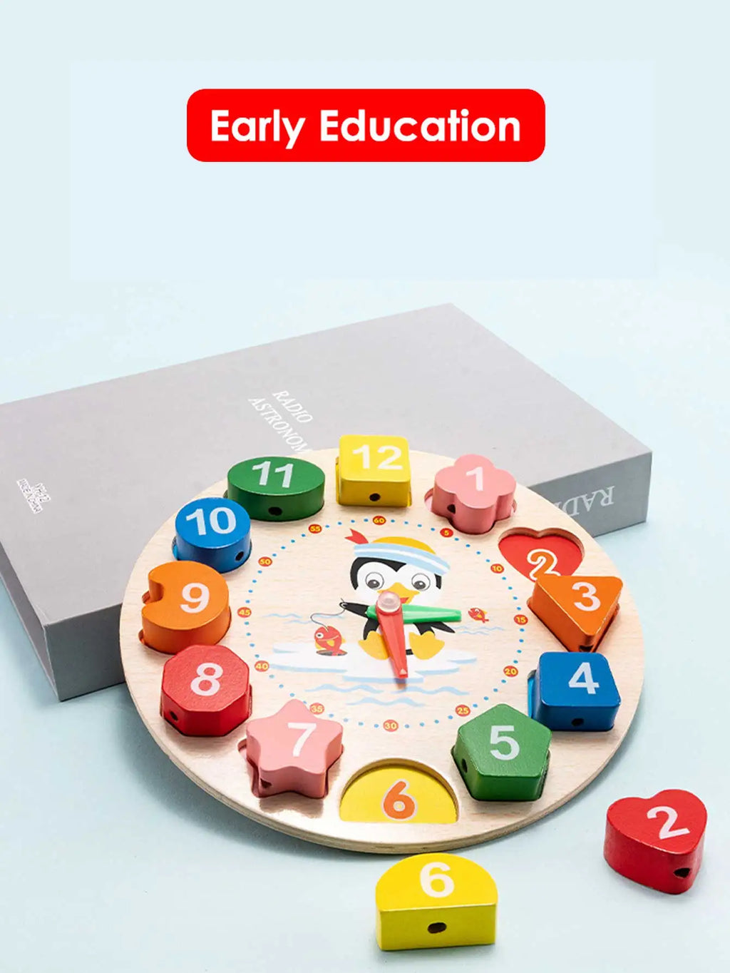 Wooden Clock Learning Puzzle