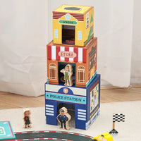 Wooden Vehicle Building Blocks Track Set