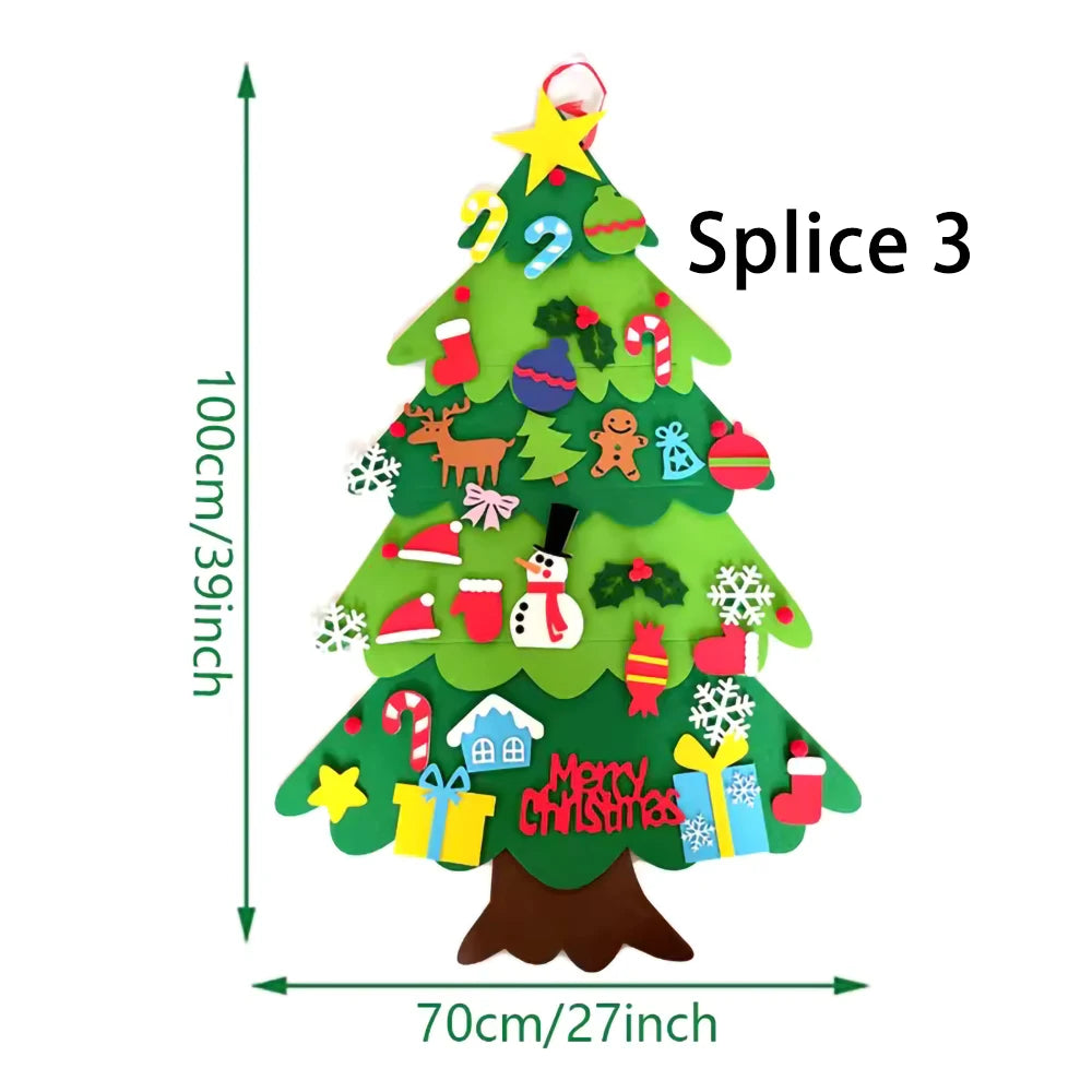 Felt Christmas Tree Advent Calendar with String Lights