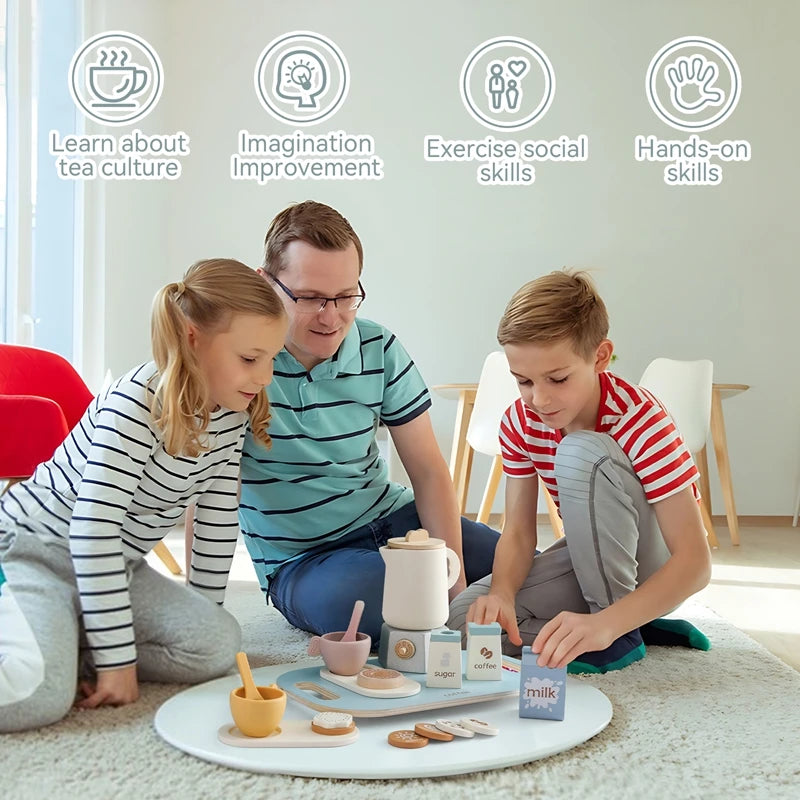 Wooden Teapot & Teacup Pretend Play Set