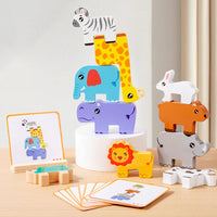 Wooden Animal Balance Stacking Game