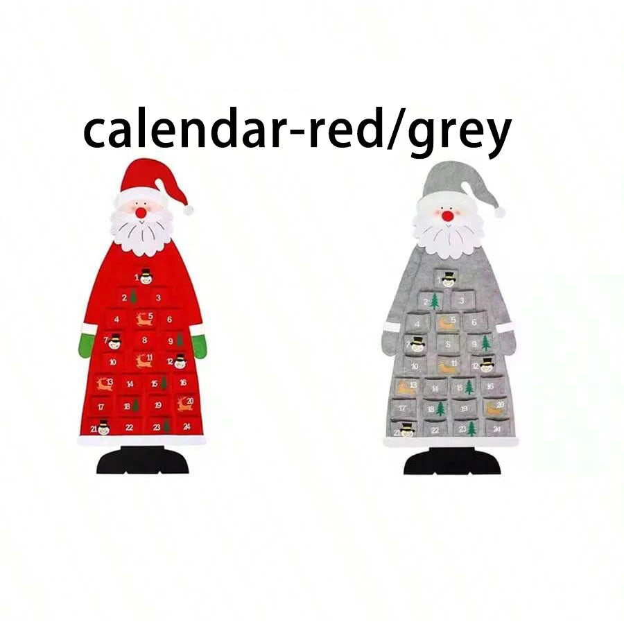 Felt Christmas Tree Advent Calendar with String Lights